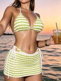 Strap triangle cup bikini swimsuit