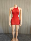 Super elastic bright perspective sleeveless vest skirt