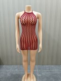Hollow mesh nightgown dress