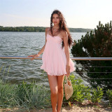 One collar chiffon camisole dress