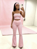 Wave point strapless high waist micro speaker three piece set (including headscarf)