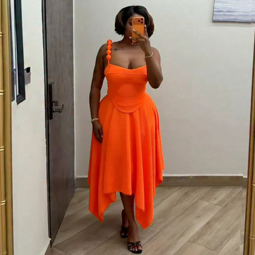 Two piece set of camisole, high waisted skirt