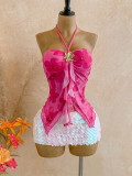 Hanging neck, metal jewelry, camisole, vest