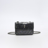 Colorful sequin mini bag with diamond grid embroidery thread mouth red envelope, single shoulder crossbody chain bag