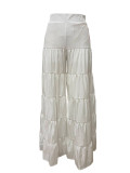 Multi layered cake with wide legs, pleated loose pants