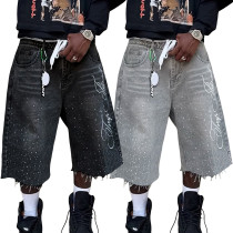 Straight-leg wide-leg loose seven-eighths jeans