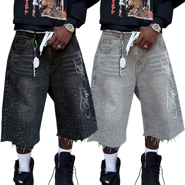 Straight-leg wide-leg loose seven-eighths jeans