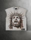Double sided printed old rivet vest