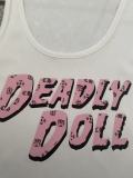 Sexy Letter Print U-Neck Tank Top HMY787305640857