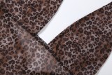 Bustier backless top with leopard print and shorts set K6S05948A