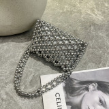Hollow out handmade bead woven bag, hand-held armpit, single shoulder crossbody bag