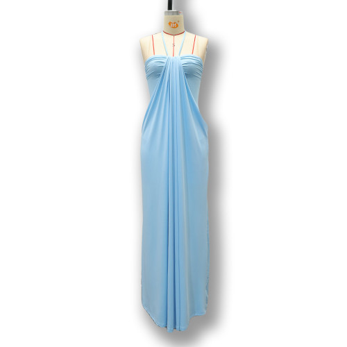 Strapless, backless, neck hanging, hip hugging dress