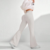 Threaded yoga bell bottom pants S859278222062-1