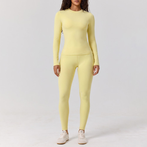 Long sleeved+long pants yoga suit two-piece set S996955434104-2