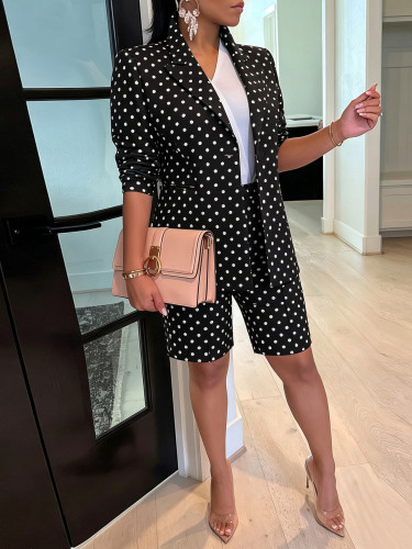 Two piece suit with polka dot and shorts AL205-1
