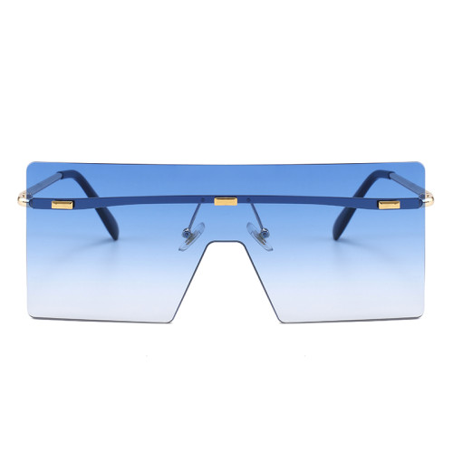Flat Top Square Rimless Mono Lens Sunglasses