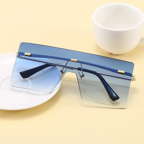 Flat Top Square Rimless Mono Lens Sunglasses