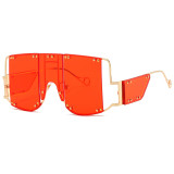 Oversized Steampunk Square Big Frame Women Shades Sunglasses