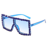 Bling Bling Crystal Rhinestones Oversize Square Women Sunglasses