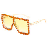 Bling Bling Crystal Rhinestones Oversize Square Women Sunglasses