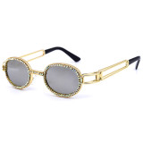 Women Sun glasses Diamond Rhinestone Oval Sunglasses