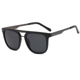 TR90 Frame Double Bridge Flat Top Polarized Sunglasses