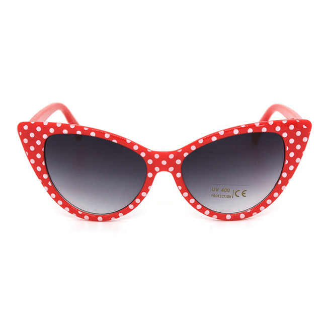 50s Fashion Cateye Sun glasses Retro Vintage Polka Dot Cat Eye Sunglasses
