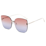 Fashion Gradient Women Diamond Cut Lenses Shades Sunglasses