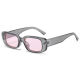 Grey Pink Rectangle Sunglasses