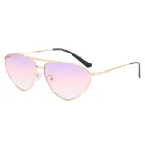 Metal Oval Cat Eye Sunglasses