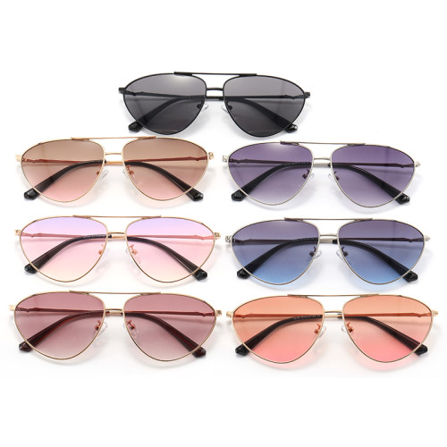 Metal Oval Cat Eye Sunglasses