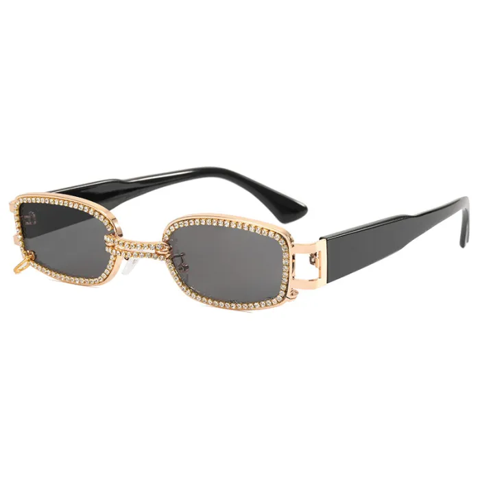 Sparkling Vintage Crystal Rectangle Sunglasses