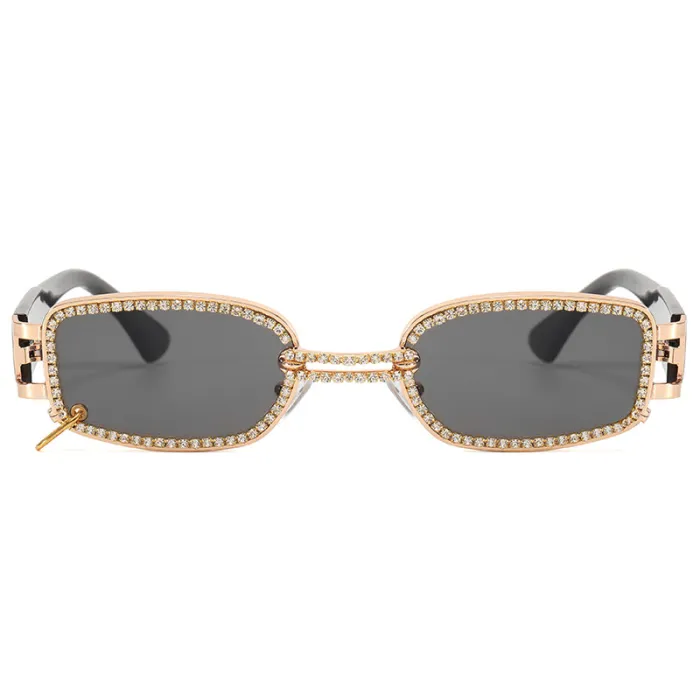 Sparkling Vintage Crystal Rectangle Sunglasses