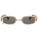 Sparkling Vintage Crystal Rectangle Sunglasses