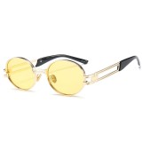 Retro Oval Metal Sunglasses