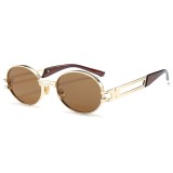 Retro Oval Metal Sunglasses
