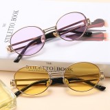 Retro Oval Metal Sunglasses