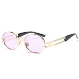 Retro Oval Metal Sunglasses