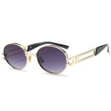 Retro Oval Metal Sunglasses