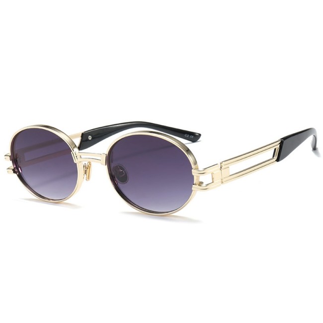 Retro Oval Metal Sunglasses