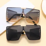 Big Frame Flat Top Oversized Sunglasses