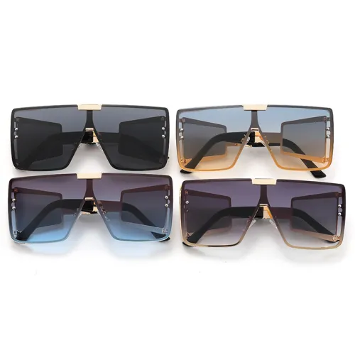 Big Frame Flat Top Oversized Sunglasses
