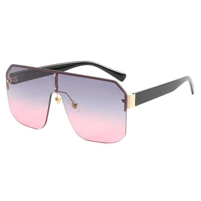 One Piece Tinted Lens UV400 Rimless Sunglasses