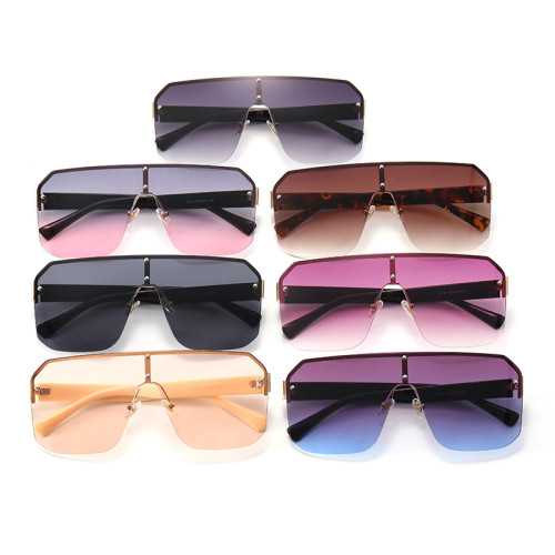 One Piece Tinted Lens UV400 Rimless Sunglasses
