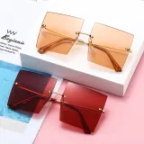 Square Oversized Rimless Sunglasses