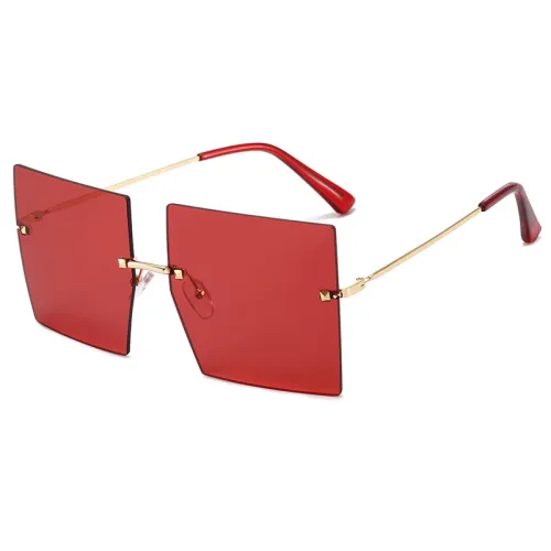 Square Oversized Rimless Sunglasses
