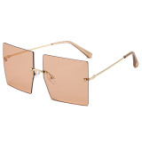 Square Oversized Rimless Sunglasses