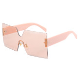 Square Oversized Rimless Sunglasses