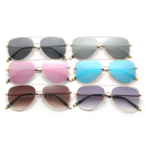 Metal Frame Pilot Shades Sunglasses
