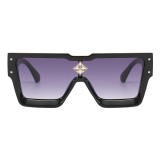 Luxury Flat Top One piece Lens Men Women Oversize Shades Sunglasses